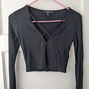 Forever 21 cropped v-neck top